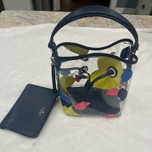 Kate Spade Blue and Multicolor  Lemon Clear Shoulder Bag
